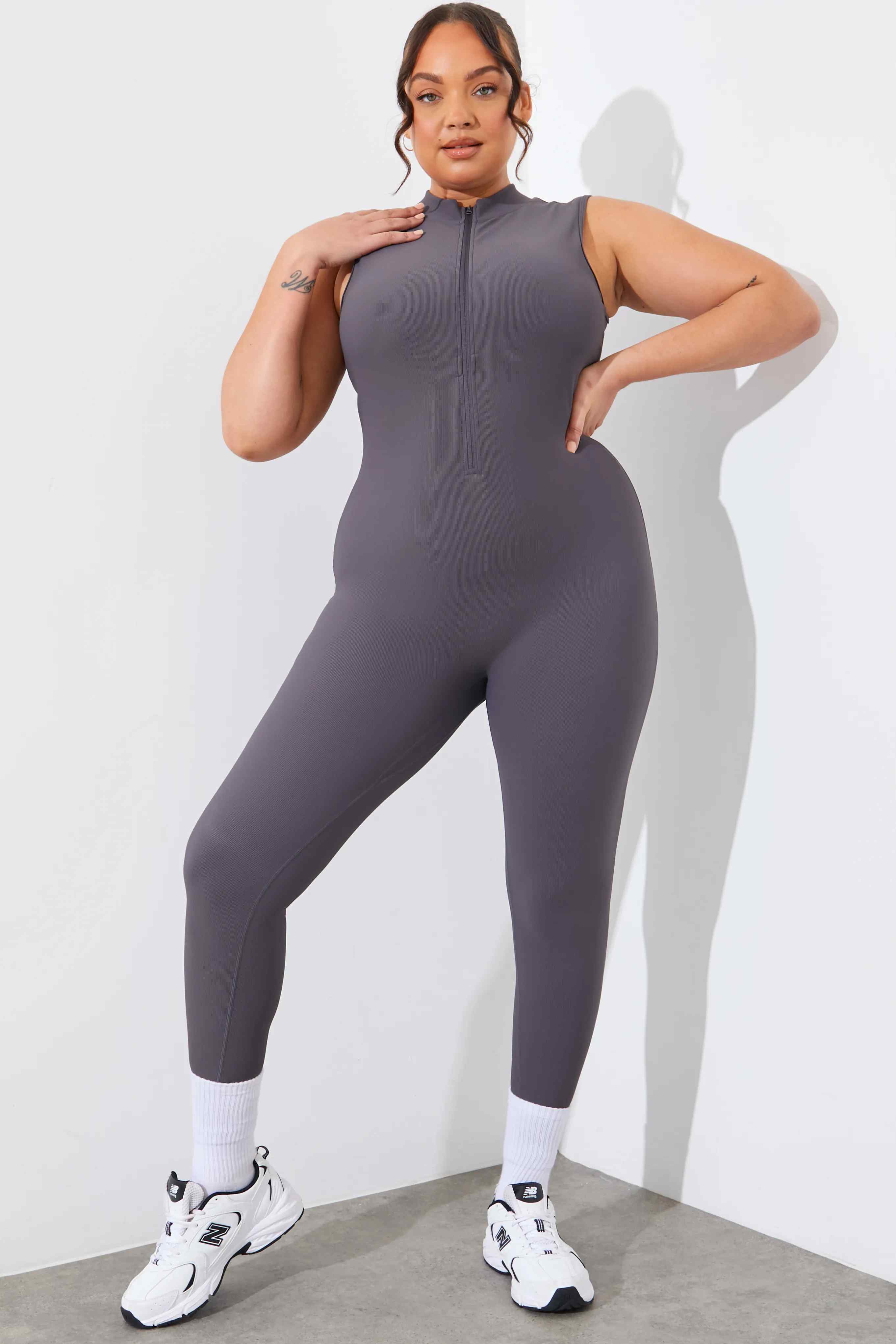 Built-In Bra Zip Front Sculpt and Control Unitard - Image 17