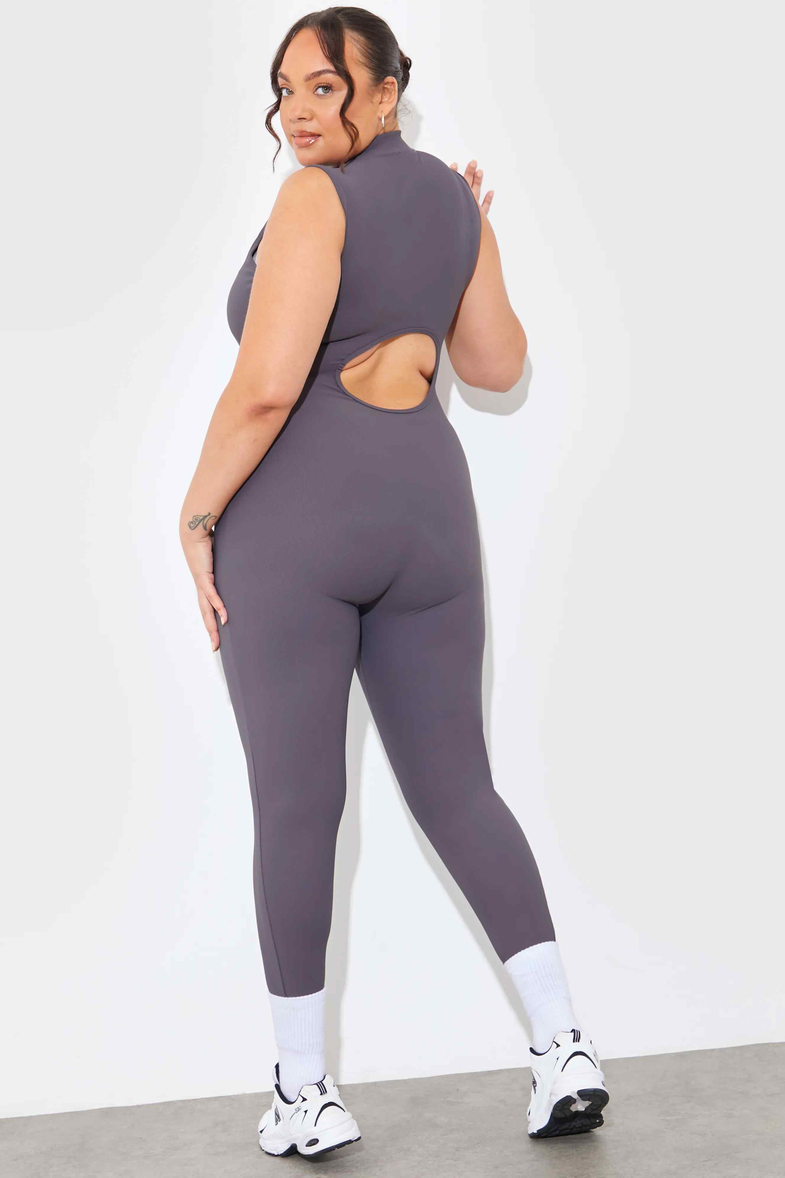 Built-In Bra Zip Front Sculpt and Control Unitard - Image 20