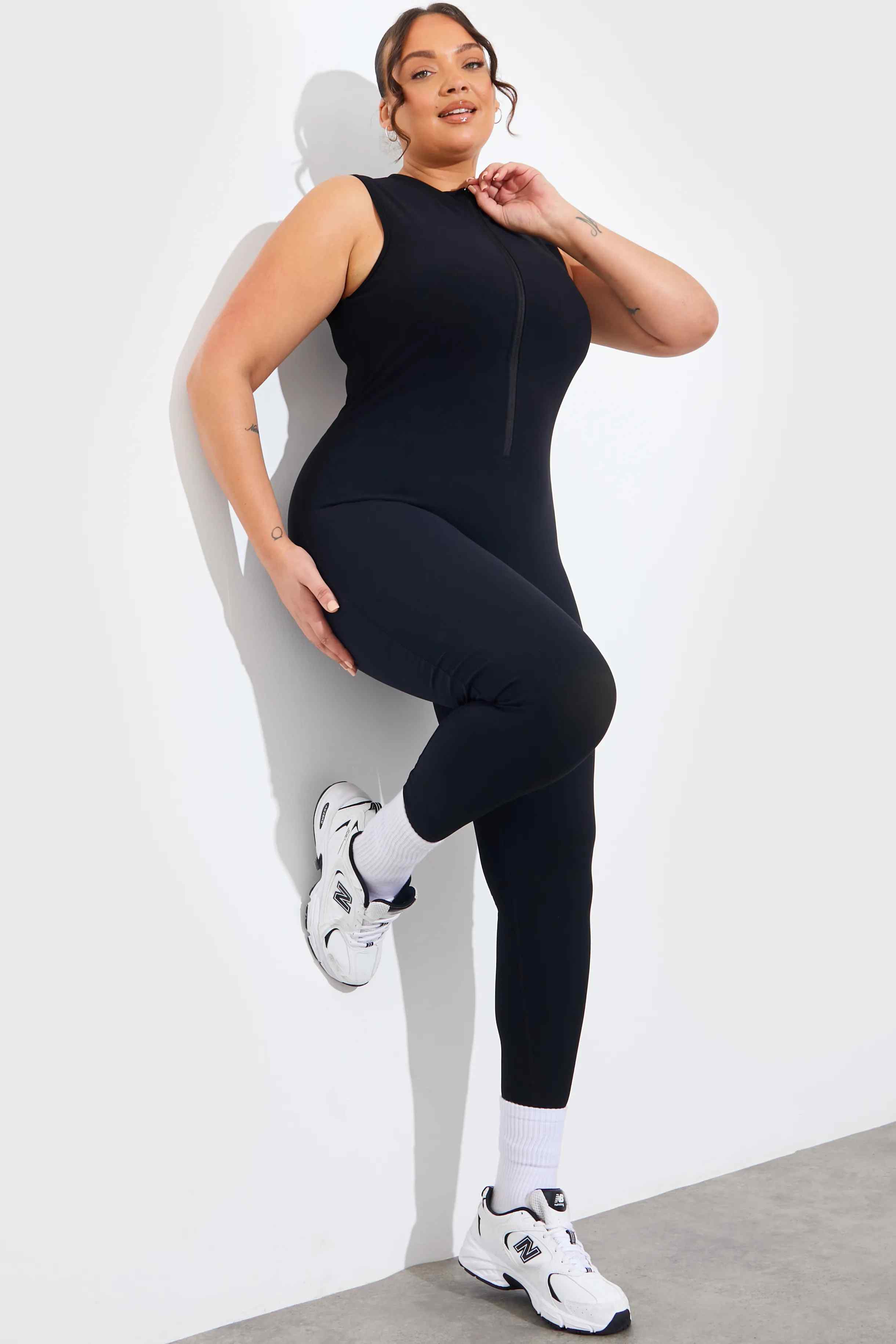 Built-In Bra Zip Front Sculpt and Control Unitard - Image 7