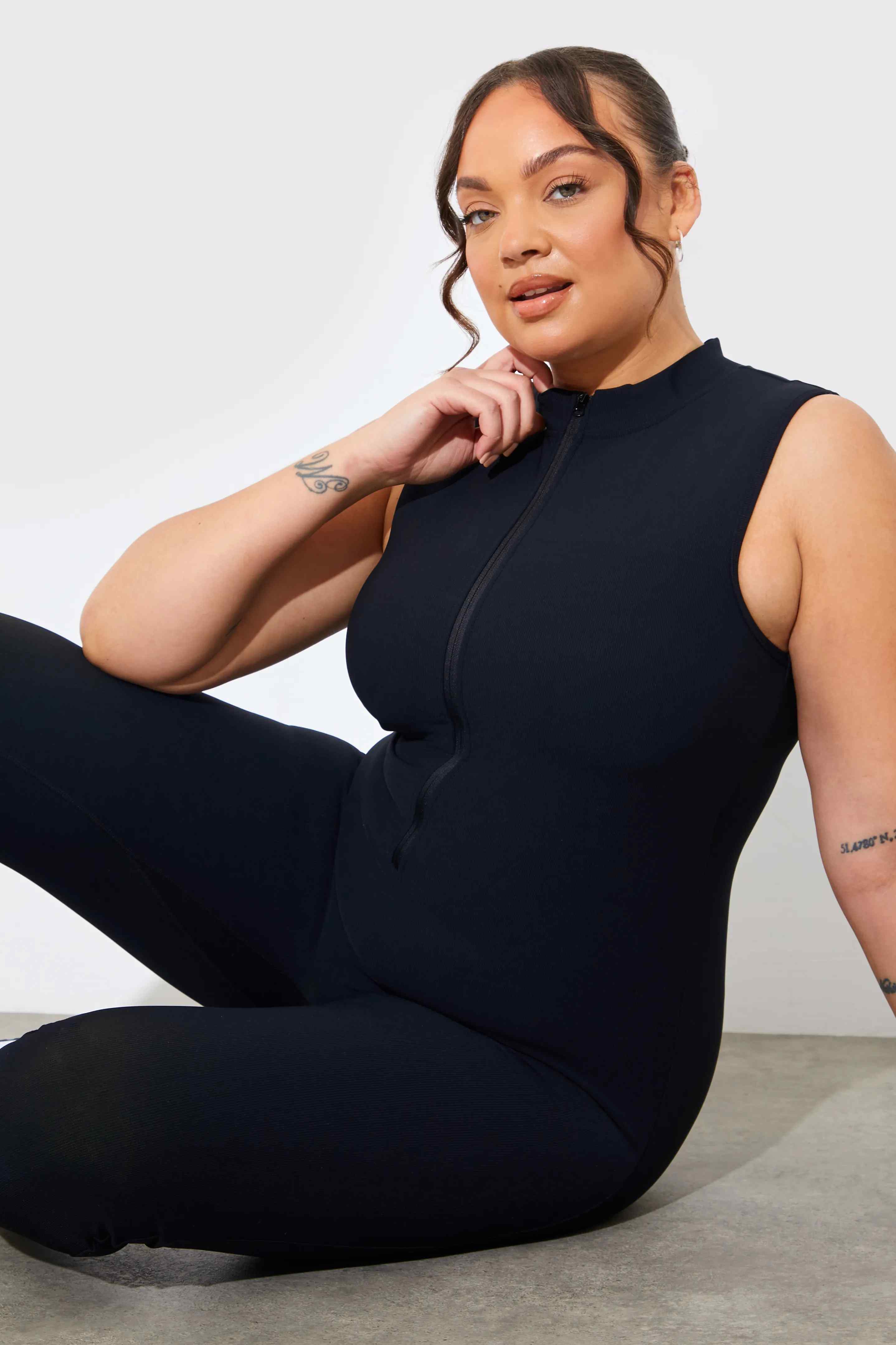 Built-In Bra Zip Front Sculpt and Control Unitard - Image 8