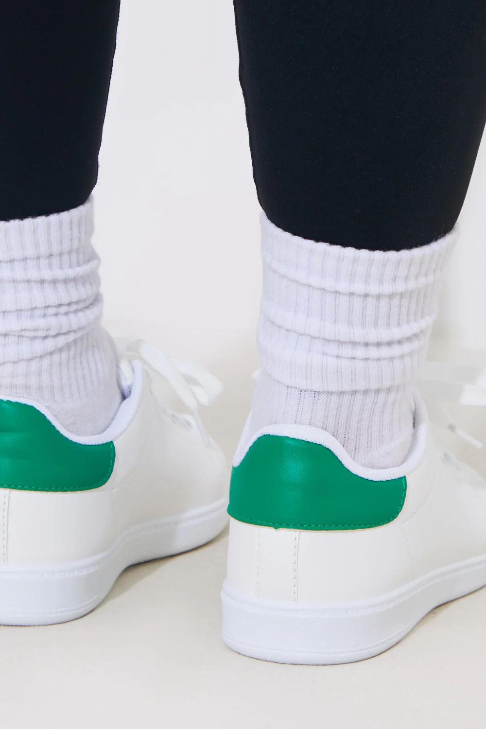 CONTRAST COLOUR HEEL LACE UP TRAINERS - Image 4