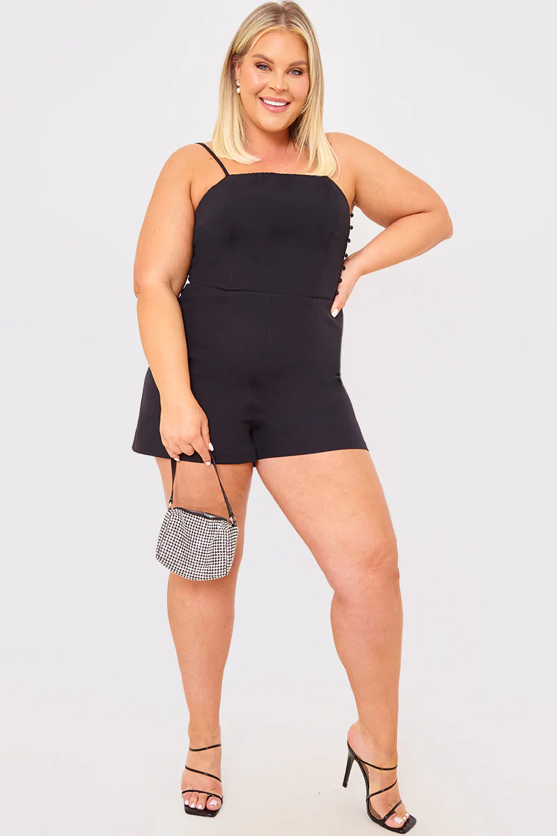 Mesh Insert Button Detail Playsuit - Image 6