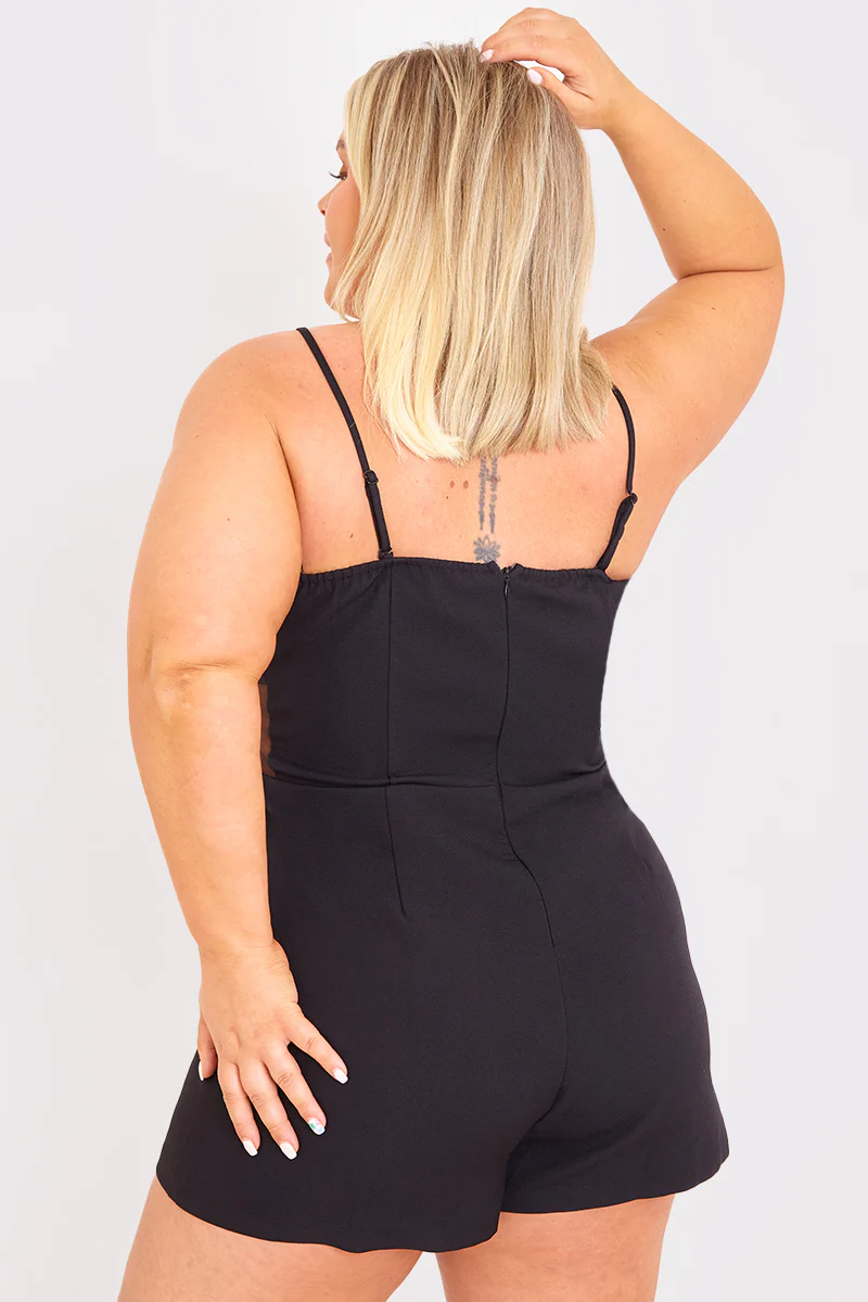 Mesh Insert Button Detail Playsuit - Image 8