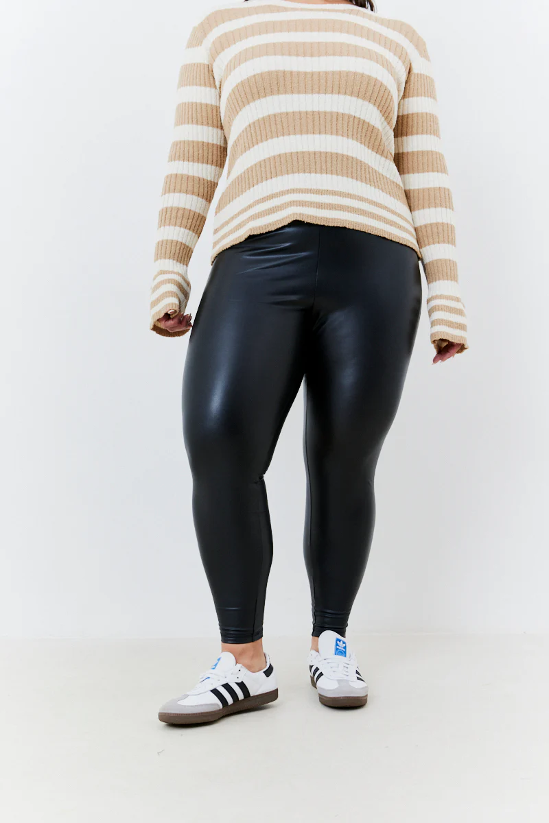Perfect Sculpting High Waisted Leather Look Leggings - Image 31