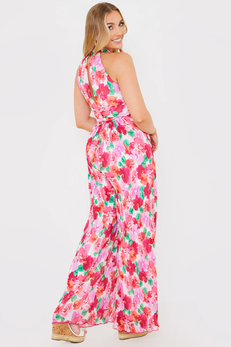 Plisse Sleeveless Wide Leg Jumpsuit - Image 5