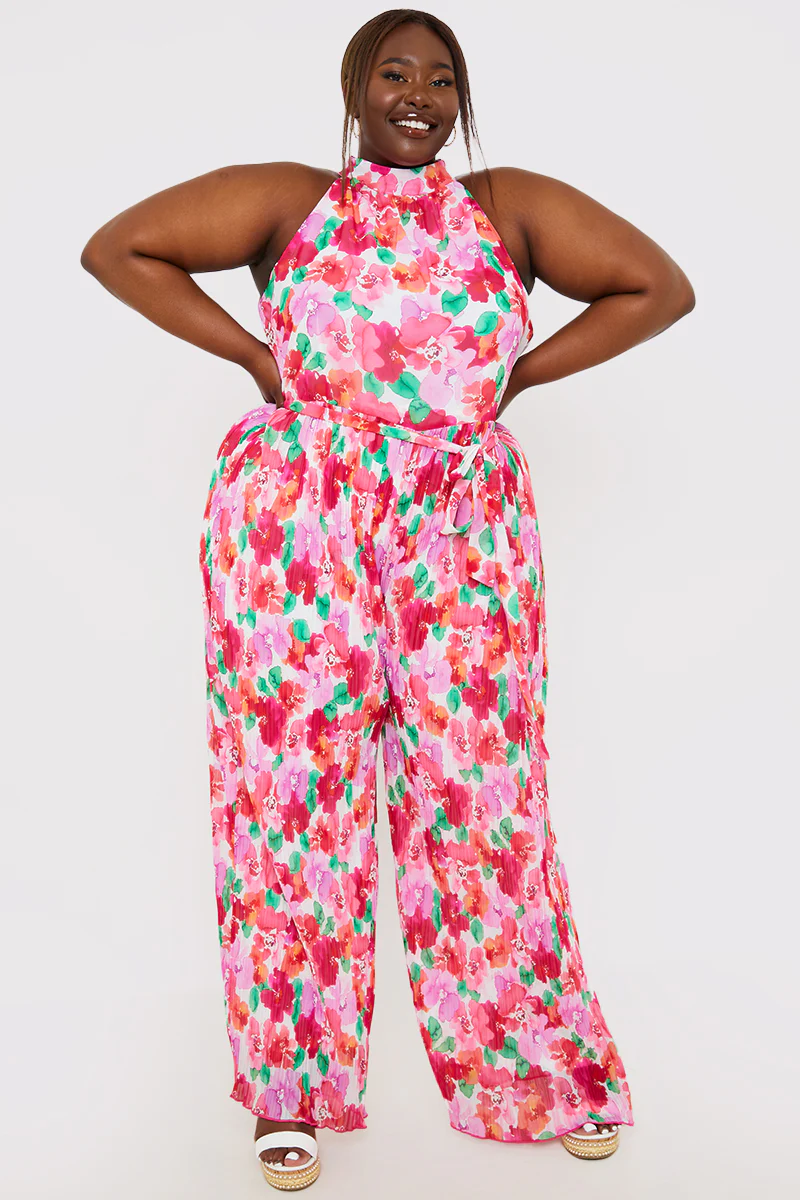 Plisse Sleeveless Wide Leg Jumpsuit - Image 8