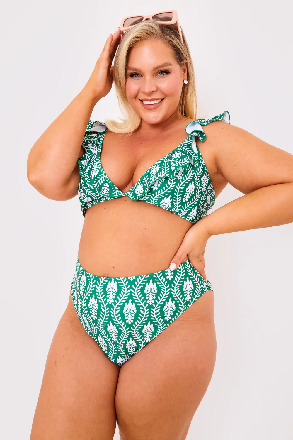 Printed High Waist High Leg Bikini Bottoms - Image 5