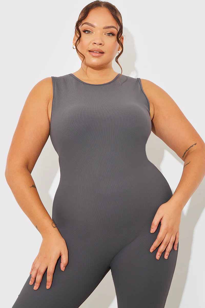 Built-In Bra Racer Neck Sleeveless Sculpt and Control Unitard - Image 12