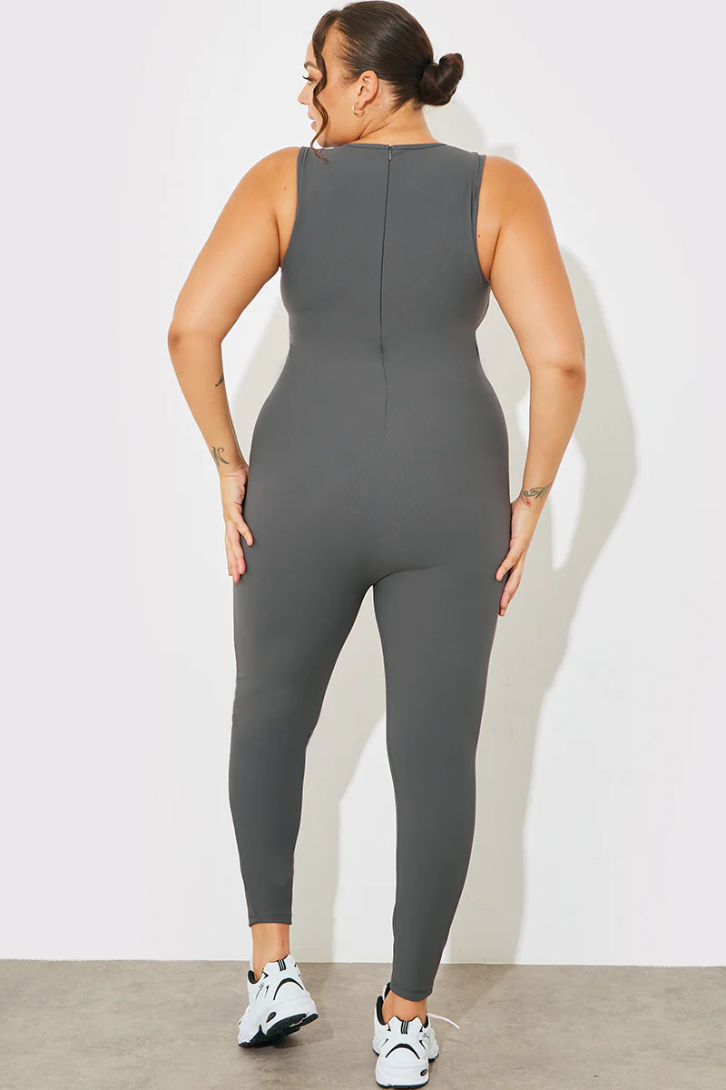 Built-In Bra Racer Neck Sleeveless Sculpt and Control Unitard - Image 13
