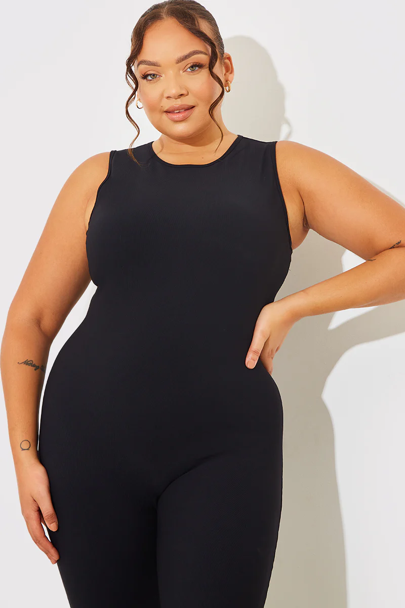 Built-In Bra Racer Neck Sleeveless Sculpt and Control Unitard - Image 5