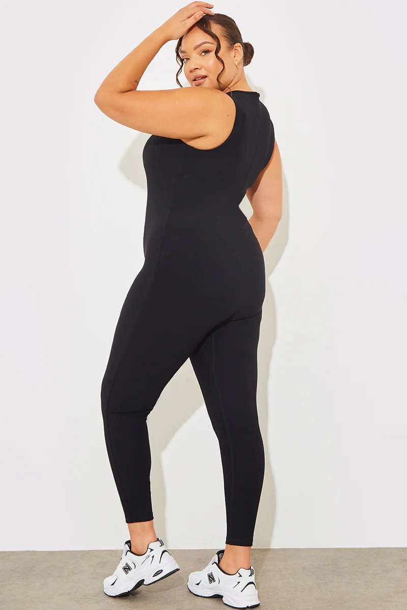 Built-In Bra Racer Neck Sleeveless Sculpt and Control Unitard - Image 6