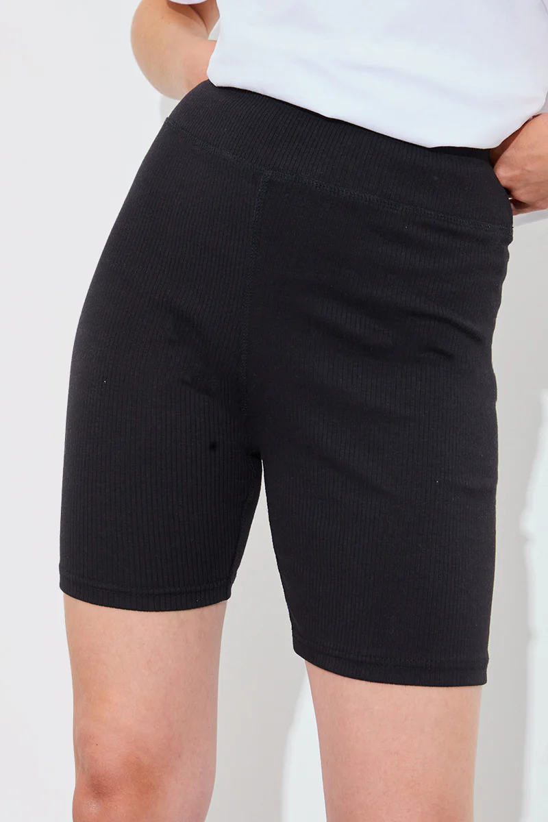 Ribbed High Waisted Cycling Shorts - Image 3