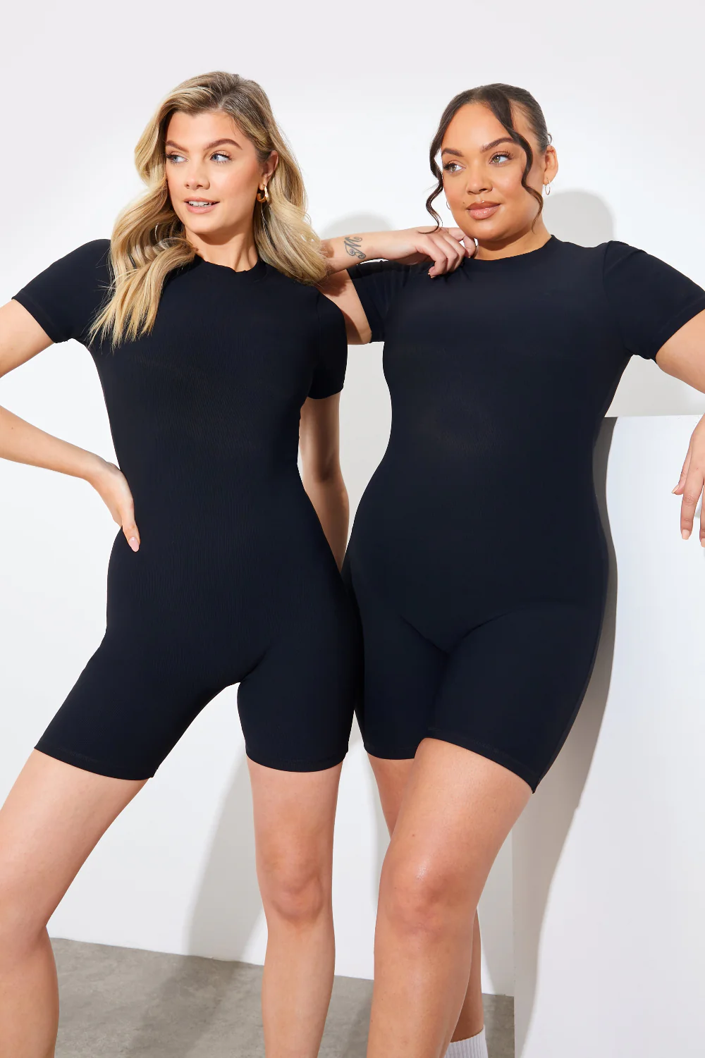 Built-in Bra Short Sleeve Sculpt and Control Short Unitard - Image 3