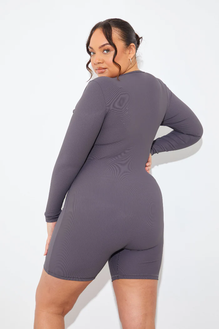 Built-In Bra Long Sleeve Sculpt and Control Short Unitard - Image 21