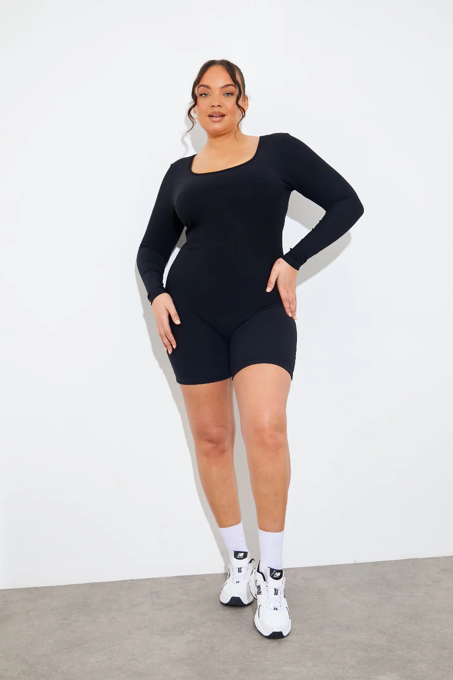 Built-In Bra Long Sleeve Sculpt and Control Short Unitard - Image 7