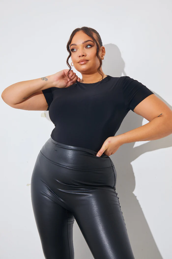 Short Sleeve Double Layer Slinky Bodysuit - Image 16