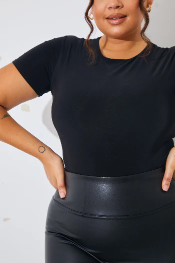 Short Sleeve Double Layer Slinky Bodysuit - Image 21