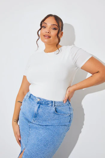 Short Sleeve Double Layer Slinky Bodysuit - Image 25