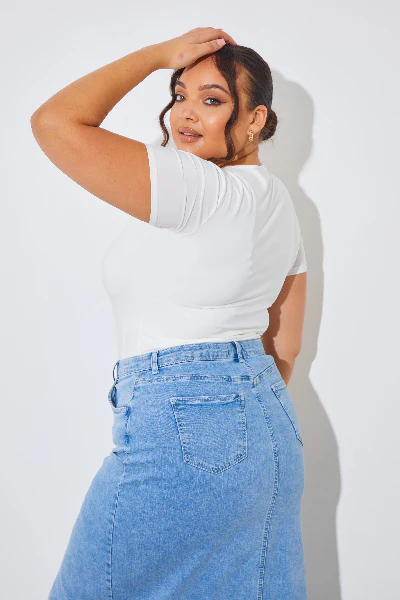 Short Sleeve Double Layer Slinky Bodysuit - Image 27