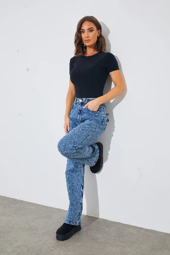 Short Sleeve Double Layer Slinky Bodysuit - Image 8