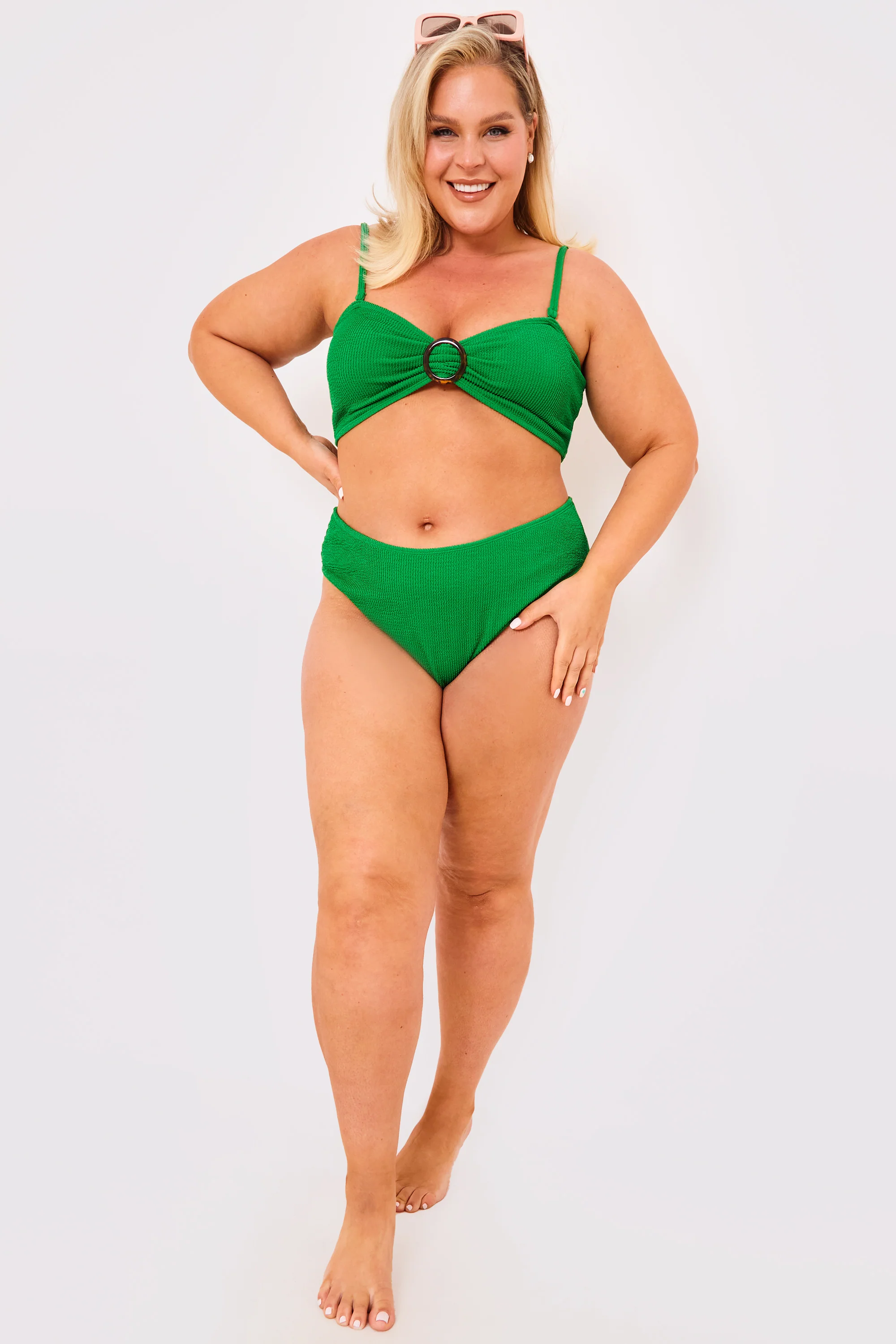 Textured Crinkle High Leg Bikini Bottoms - Image 6