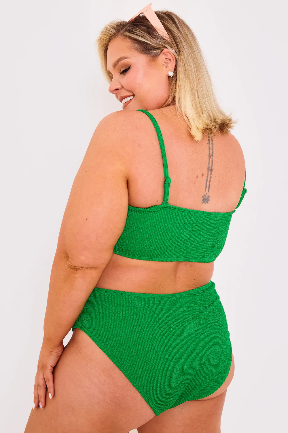 Textured Crinkle High Leg Bikini Bottoms - Image 8