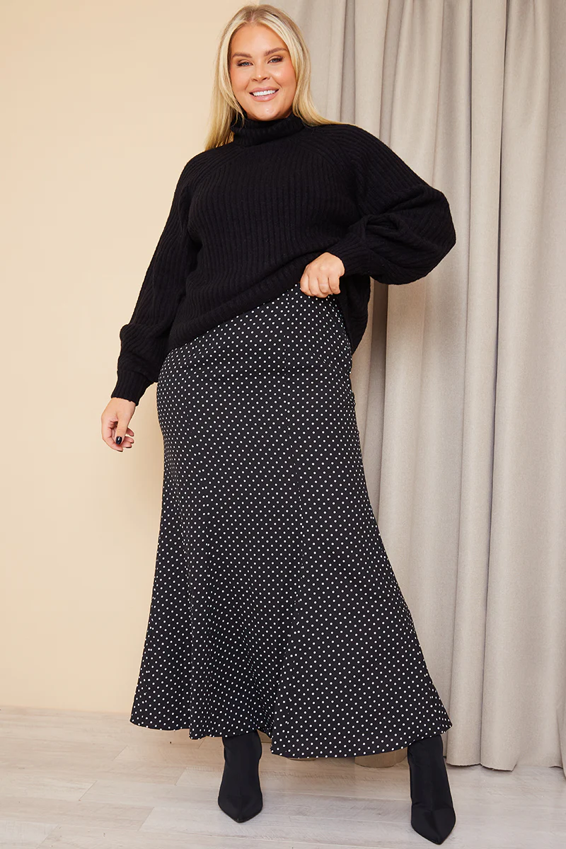 Woven Polka Dot Midaxi Skirt - Image 4