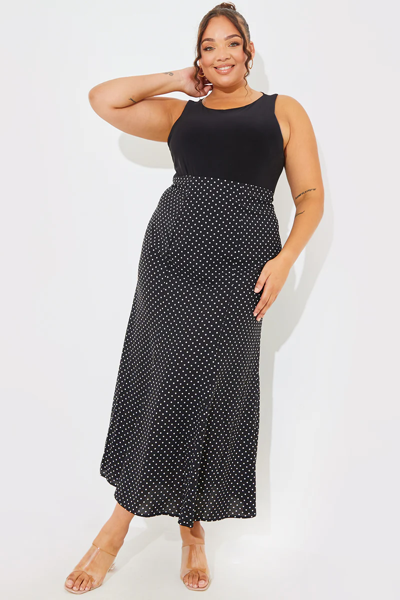 Woven Polka Dot Midaxi Skirt - Image 9